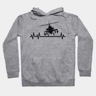 Attack Helicopter Combat Pilot Heartbeat Pulse Hoodie